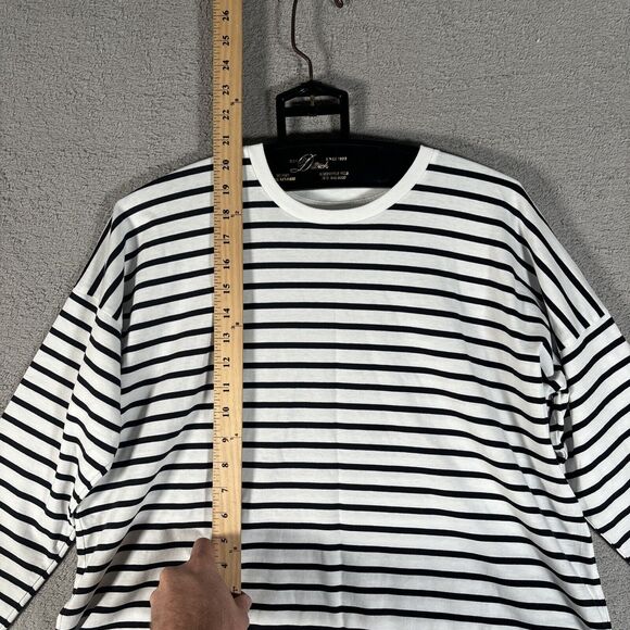 Uniqlo Women’s Size S Long Sleeve Stripe Top Black White‎ Light Weight Blouse - Picture 5 of 11